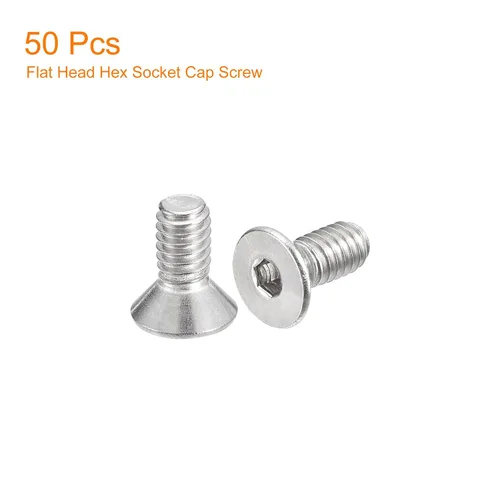 Vista 3 de uxcell tornillos de cabeza avellanada plana #8-32x3/8, 50 piezas de tornillos de cabeza plana con rosca completa de acero inoxidable 304, pernos