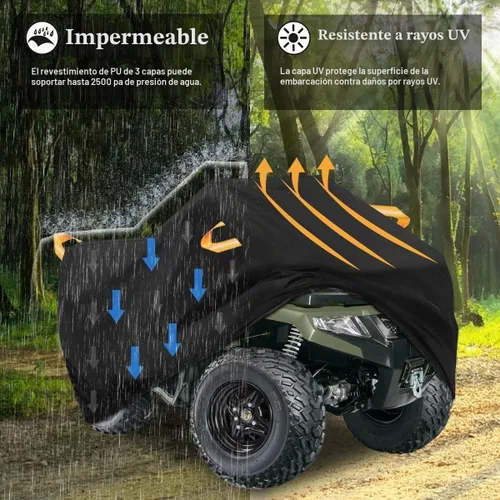 Vista 2 de Funda impermeable para ATV 210D 4 ruedas, para todo tipo de clima, para exteriores, para Polaris Kawasaki, Suzuki, Honda, XL