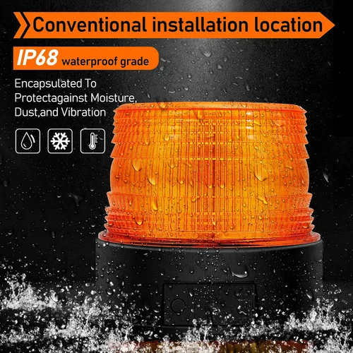 Vista 4 de Luz estroboscópica LED con batería inalámbrica, luz intermitente magnética de emergencia ámbar para vehículo de camión con enchufe de encendedor