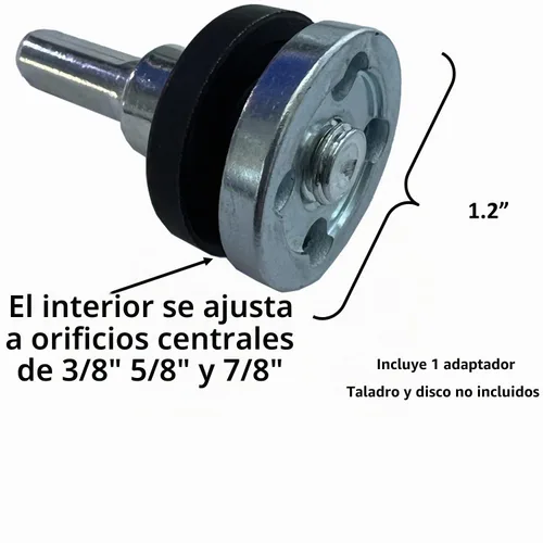 Vista 5 de Keyfit Tools Adaptador de taladro de EE. UU. para discos de amoladora de eje de 3/8 pulgadas, 5/8 pulgadas y 7/8 pulgadas y ruedas de corte