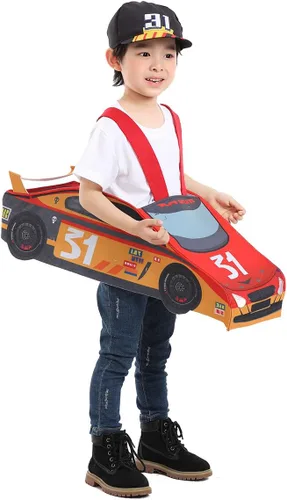 Vista 3 de Seasons Disfraz de coche de carreras de luz y sonido para Halloween para niño
