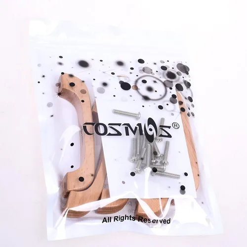 Vista 4 de Cosmos 6 tiradores de madera para cajones de gabinete con tornillos