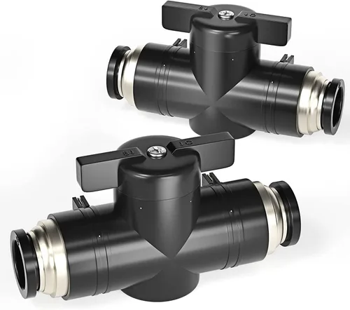 Vista 13 de TAILONZ PNEUMATIC BVU-1/2 OD Válvula de bola de control de flujo de aire Válvula de empuje para conectar accesorio (paquete de 1)