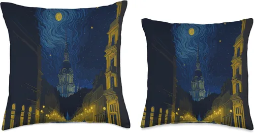 Vista 3 de berth99 Madrid Madrilenian Starry Night - Almohada de 16 x 16 pulgadas, multicolor