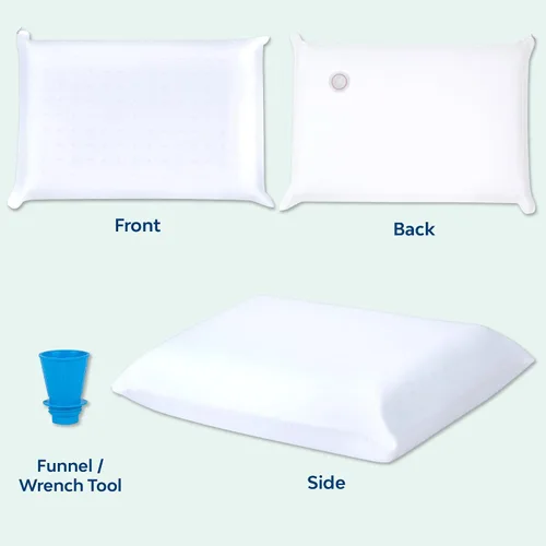 Vista 3 de Mediflow Almohada de agua de espuma viscoelástica de gel refrescante, almohada ajustable para aliviar el dolor de cuello, almohada para dormir