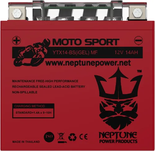 Vista 6 de Neptune Brand YTX14-BS - Batería de repuesto de gel de alto rendimiento para Kawasaki ZX1100-D Ninja ZX-11 (CN) 93-94