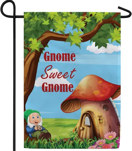 Vista 46 de A Little Rain Gnome Umbrella Garden Flag 12.5" x 18" Double Sided