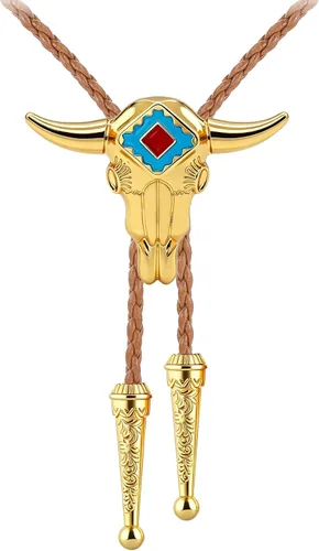 Vista 80 de Jeilwiy Corbata de bolo para hombre, corbatas vaqueras, collar de corbata #44 Elemento de sombrero de vaquero