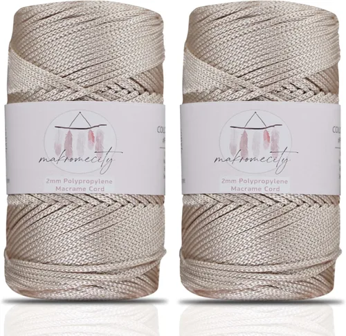 Vista 55 de Makromecity, Cordón de macramé de poliéster de 2 mm x 250 yardas (750 pies) Cordón de macramé de 2 mm de polipropileno para arte y manualidades