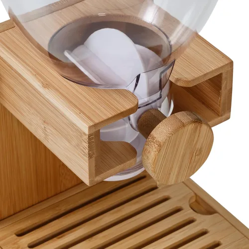 Vista 6 de Honey-Can-Do Dispensador compacto de alimentos secos, contenedor de almacenamiento de aperitivos y control único para encimera o despensa, bambú