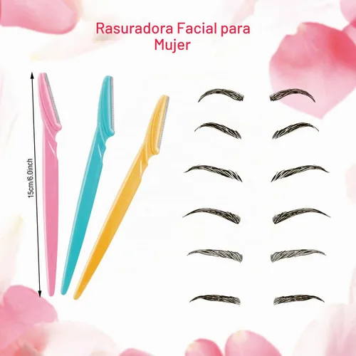 Vista 2 de Boao 96 piezas de maquinilla de afeitar de cejas, afeitadoras de cejas Dermaplaning herramienta para mujeres con cubierta de precisión