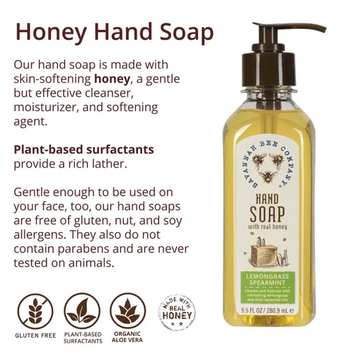 Vista 3 de Savannah Bee Company Jabón líquido para manos - Jabón de manos natural con aceites esenciales