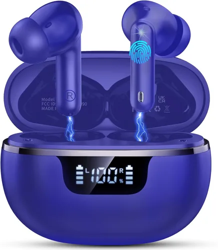 Vista 15 de Jxrev Auriculares inalámbricos mejorados 2026, auriculares Bluetooth 5.4 de 50 horas de reproducción con 4 micrófonos ENC con cancelación de ruido