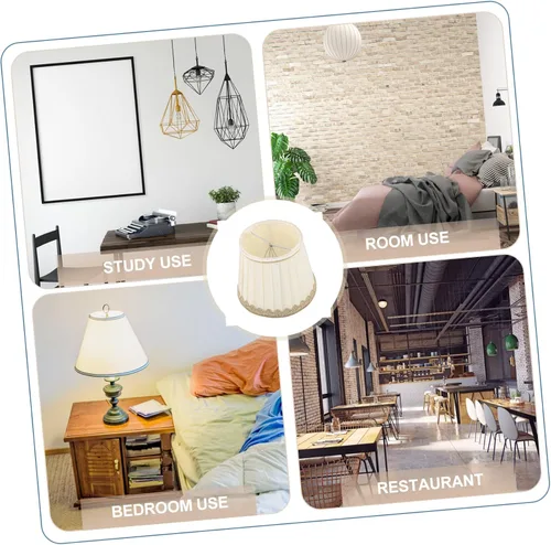Vista 4 de Angoily Pantalla plisada de gasa para lámpara de repuesto, elegante accesorio para decoración de dormitorio y sala de estar, diseño suave e