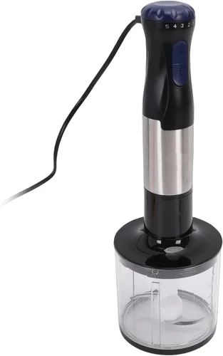 Vista 2 de Batidora de mano de inmersión de mano 4 en 1 500 W 20 velocidades con botón de impulso cuchillas de acero inoxidable para batidos, sopas, salsas