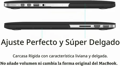 Vista 6 de UESWILL Funda de Carcasa Rígida Mate Compatible con MacBook Pro (Retina, 13 pulgadas, principios de 2015/2014/2013/finales de 2012), Modelo Negro