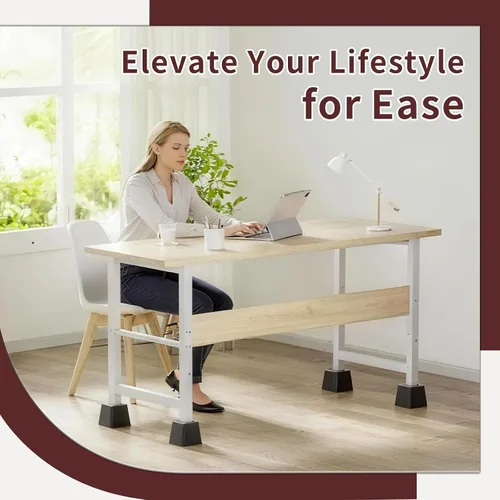 Vista 8 de Elevadores de cama ajustables de 3, 5, 8 pulgadas, resistentes, apilables, juego de 4 elevadores de cama para sofá, silla, mesa y escritorio