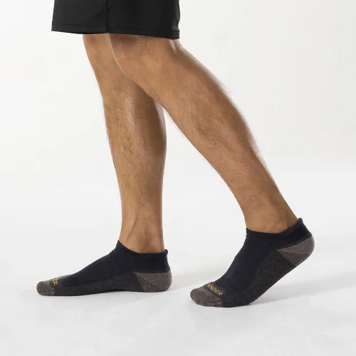Vista 9 de WANDER Calcetines tobilleros de lana merino atléticos para hombre, de corte bajo, acolchados, deportivos, correr, entrenamiento, senderismo