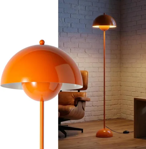 Vista 10 de COSYLUX Lámpara de pie moderna para sala de estar, lámpara de pie alta industrial para dormitorio, pantalla de metal que refleja la luz, lámpara