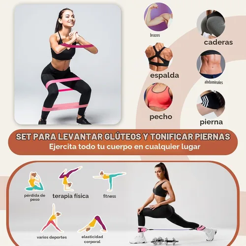 Vista 2 de Bandas de resistencia para tobillos con puños, equipo de entrenamiento para gimnasio en casa, equipo de ejercicio para levantar glúteos y trasero