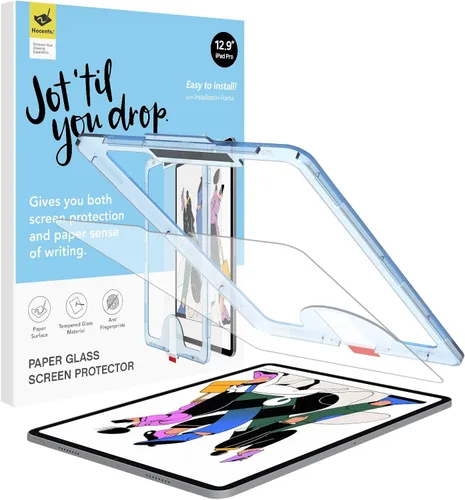 Vista 8 de Protector de pantalla de vidrio Paperfeel compatible con iPad de 9ª / 8ª / 7ª generación de 10.2 pulgadas, kit EZ, herramienta de alineación