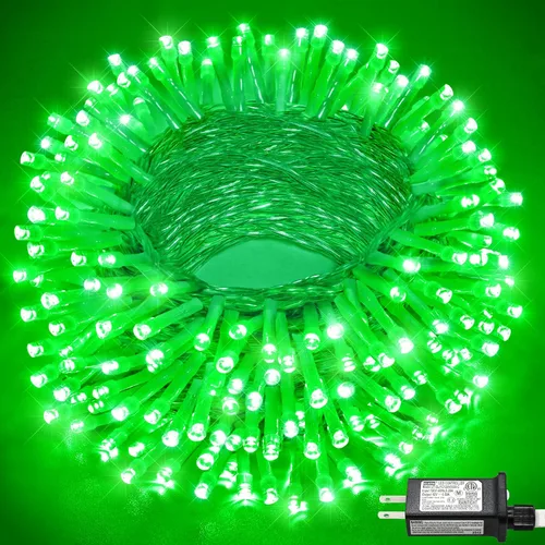 Vista 22 de Tira de 200 luces LED de 66 pies para exteriores, luces de Navidad conectables para interiores, cable transparente, impermeable, 8 modos de luces