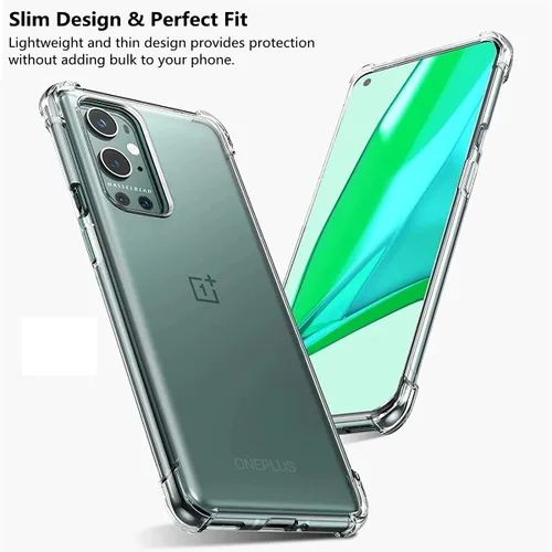 Vista 5 de iCoverCase Funda transparente para OnePlus 9 5G [compatible con versiones NA y de la UE], funda protectora de esquina a prueba de golpes, funda