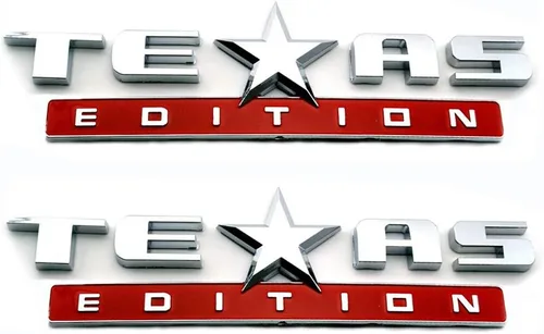 Vista 10 de 1 pieza emblema edición Texas plateado y negro/plateado y rojo/todo negro/negro y rojo/bandera americana a color y plateado/bandera americana negra
