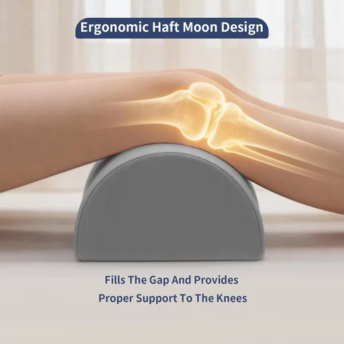 Vista 3 de Almohada de rodilla para dormir de espalda, almohada para elevación de piernas, almohada de espuma viscoelástica debajo de la rodilla para dormir