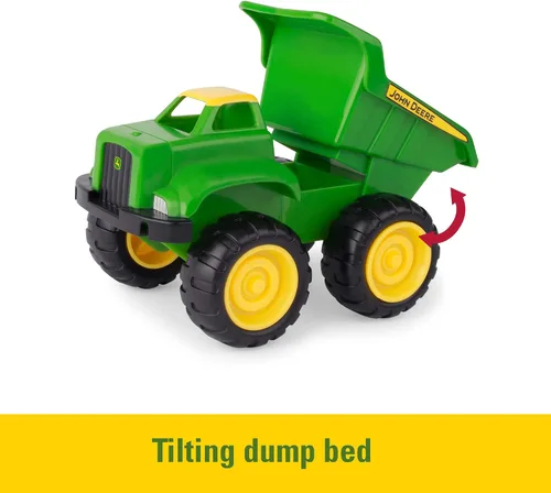 Vista 3 de TOMY - Juego de vehículos John Deere – Incluye camión volquete y tractor de juguete con cargador para caja de arena, juguetes para exteriores