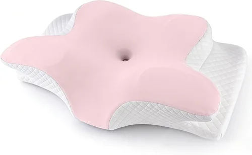 Vista 9 de Almohada cervical de espuma viscoelástica – Almohada ortopédica ajustable de contorno para soporte de cuello y hombros, inodora, apta para dormir