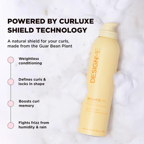 Vista 7 de DESIGNME BOUNCE.ME Curl Cream & Curl Mousse para cabello rizado Define, hidrata, aumenta el rebote y controla el encrespamiento Fórmula