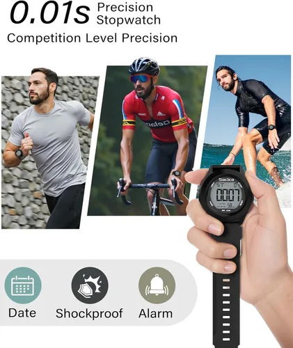 Vista 5 de SOCICO Reloj digital para hombre, deportivo, impermeable, para exteriores, con gran esfera, relojes militares, con cronómetro, luz de fondo, alarma