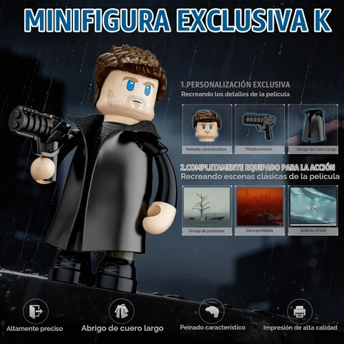 Vista 4 de Lumibricks Blade Runner 2049 K's Spinner Lighting Building Set, 410 PCS