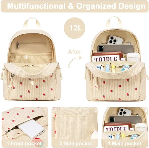 Vista 3 de Mini mochila para niñas resistente al agua pequeña mochila bolso de hombro para mujeres adultos niños viaje escolar