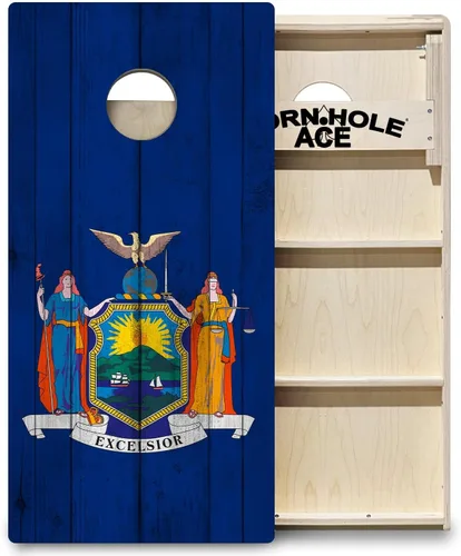 Vista 9 de CornholeAce ACE PRO State Flags Professional Cornhole Boards - No Bounce! Triple Wide Legs, 3/4" Baltic Birch Plywood, Handles, Regulation Size Texas