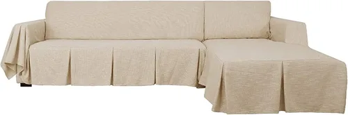 Vista 13 de IMYOGI Fundas modernas para sofá modular en forma de L, 2 piezas de lino y poliéster, protector de muebles para niños y mascotas
