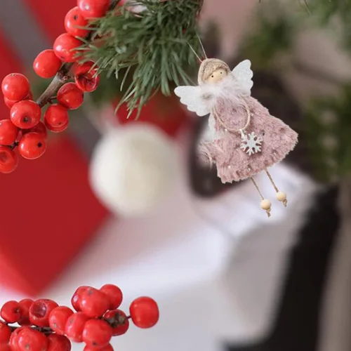 Vista 7 de FZBNSRKO 3 colgantes de muñeca de ángel, adornos de felpa de Navidad, adornos de ángel de felpa para fiesta de Navidad, Año Nuevo, cumpleaños, boda