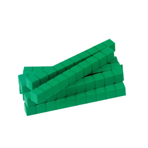 Vista 8 de hand2mind Juego completo de diez bloques de base de espuma verde, bloques de valor de lugar, cubos de conteo para matemáticas de niños, base de 10