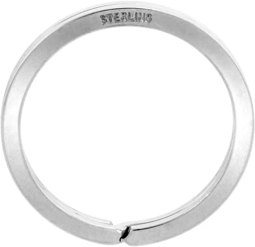 Vista 3 de Llavero de plata de ley con anillo dividido de 1.299 in (1 1/4 pulgadas), plateado