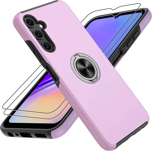 Vista 19 de Gritup - Funda para Galaxy A05S con protector de pantalla HD×2, funda protectora para teléfono a prueba de golpes con soporte magnético de anillo