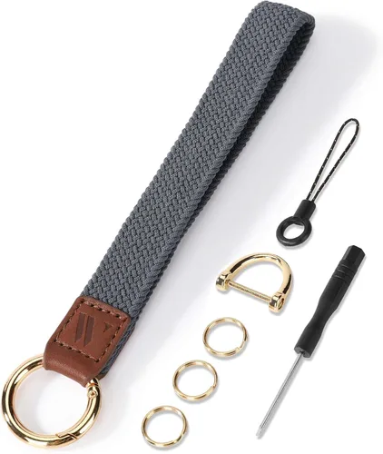 Vista 22 de WEESMILE - Llavero de muñeca elástico, bonitos llaveros de muñeca para mujer Car Keychain for Keys, Elastic Wrist Strap, Breathable Woven
