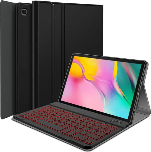 Vista 8 de Funda con teclado para Galaxy Tab S4 10.5 (SM-T830/T835, versión 2018), 7 colores retroiluminados desmontable inalámbrica con funda para Samsung