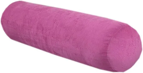 Vista 3 de Almohada redonda de terciopelo suave, cojín de cintura para sofá cama, almohada cilíndrica larga para cuello cervical con funda de almohada lavable