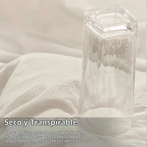 Vista 5 de NEXHOME PRO Juego de 2 fundas de almohada estándar 100% algodón orgánico, cierre de sobre, tacto de lino texturizado natural, suave y duradero Gris