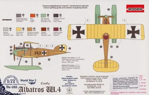Vista 2 de Roden Albatros W4 Early German Float Fighter Airplane Model Kit