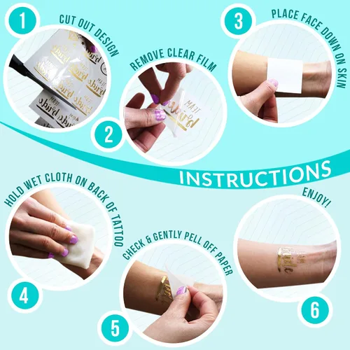 Vista 4 de Terra Tattoos Láminas metálicas doradas para tatuajes con diseños de estrellas, plumas, luna y mucho más. Tatuajes faciales para mujeres