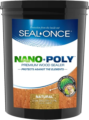 Vista 25 de Sellador Seal-Once Nano+Poly de madera penetrante con poliuretano, sellador impermeable de alta calidad, 1 galón, negro Sellador impermeable