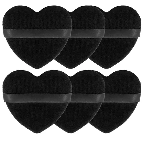 Vista 20 de 12 piezas de polvo en forma de corazón, soplo cosmético para cara, lavable, reutilizable, suave, esponja en polvo, esponja de maquillaje