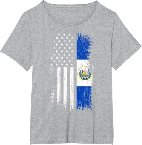 Vista 69 de Camiseta de la bandera de Estados Unidos salvadoreño - Camiseta de El Salvador USA